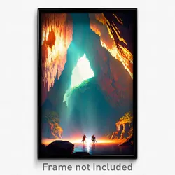 Pixel Art Poster - Hard To Find Cave (8 Bit Psychedelic Trippy Video Game Print)