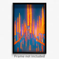 Pixel Art Poster - Orange Gallows (8 Bit Psychedelic Trippy Video Game Print)