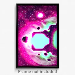 Pixel Art Poster - Pink Nebula (8 Bit Psychedelic Trippy Weird Video Game Print)