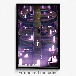 Pixel Art Poster - Glaring Catacombs (8 Bit Psychedelic Trippy Video Game Print)