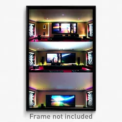 Pixel Art Poster - Blissful Home Theatre (8 Bit Psychedelic Video Game Print)