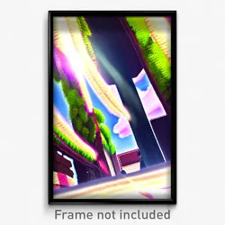 Pixel Art Poster - Anime Like Clearing (8 Bit Psychedelic Video Game Print)