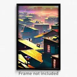 Pixel Art Poster - Majestic Slum (8 Bit Psychedelic Trippy Video Game Print)