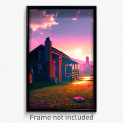 Pixel Art Poster - Shifty Homestead (8 Bit Psychedelic Trippy Video Game Print)