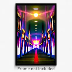 Pixel Art Poster - Prestigious Avenue (8 Bit Psychedelic Video Game Print)