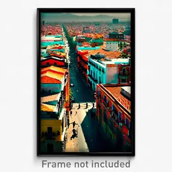 Pixel Art Poster - Haunting Mexican City (8 Bit Psychedelic Video Game Print)