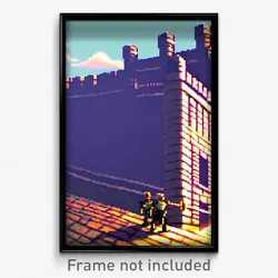 Pixel Art Poster - Imperfect Fort (8 Bit Psychedelic Trippy Video Game Print)