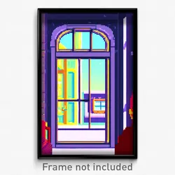 Pixel Art Poster - Little Window (8 Bit Psychedelic Trippy Video Game Print)