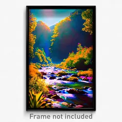 Pixel Art Poster - Vibrant Creek (8 Bit Psychedelic Trippy Video Game Print)