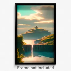 Pixel Art Poster - Tidy Promontory (8 Bit Psychedelic Trippy Video Game Print)