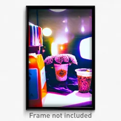Pixel Art Poster - Shady Bubble Tea (8 Bit Psychedelic Trippy Video Game Print)