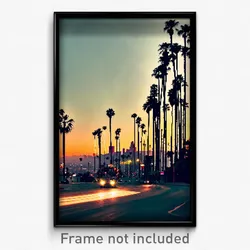 Pixel Art Poster - Brilliant Los Angeles (8 Bit Psychedelic Video Game Print)