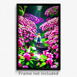 Pixel Art Poster - Flowery Vike (8 Bit Psychedelic Trippy Video Game Print)