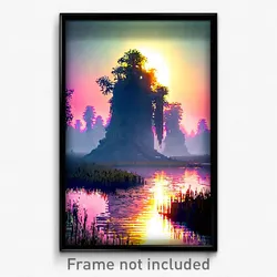 Pixel Art Poster - Rare Fen (8 Bit Psychedelic Trippy Weird Video Game Print)