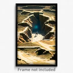Pixel Art Poster - Strange Trenches (8 Bit Psychedelic Trippy Video Game Print)