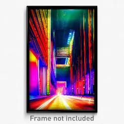 Pixel Art Poster - Vivid Thoroughfare (8 Bit Psychedelic Video Game Print)