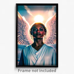 Pixel Art Poster - Angelic Visage (8 Bit Psychedelic Trippy Video Game Print)