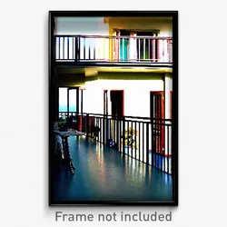 Pixel Art Poster - Noteworthy Balcony (8 Bit Psychedelic Video Game Print)