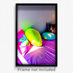 Pixel Art Poster - Outrageous Pillow (8 Bit Psychedelic Trippy Video Game Print)