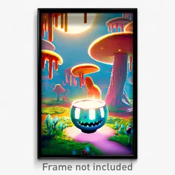 Pixel Art Poster - Whimsical Hibernaculum (8 Bit Psychedelic Video Game Print)