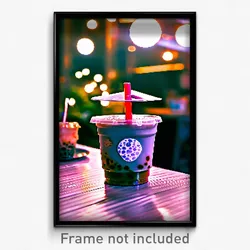 Pixel Art Poster - Acclaimed Bubble Tea (8 Bit Psychedelic Video Game Print)