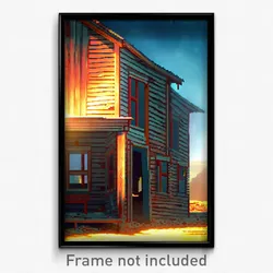 Pixel Art Poster - Lost Shack Tenement (8 Bit Psychedelic Video Game Print)