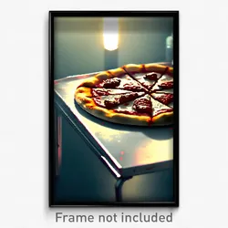 Pixel Art Poster - Subtle Pizza (8 Bit Psychedelic Trippy Video Game Print)