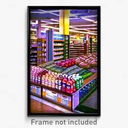 Pixel Art Poster - Colossal Grocery Store (8 Bit Psychedelic Video Game Print)
