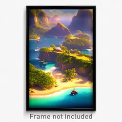 Pixel Art Poster - Unimaginable Exotic Island (8 Bit Video Game Print)