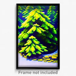 Pixel Art Poster - Evergreen Motte (8 Bit Psychedelic Trippy Video Game Print)