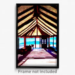 Pixel Art Poster - Important Hut (8 Bit Psychedelic Trippy Video Game Print)