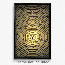Pixel Art Poster - Puzzling Labyrinth (8 Bit Psychedelic Video Game Print)