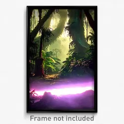 Pixel Art Poster - Creepy Rainforest (8 Bit Psychedelic Trippy Video Game Print)