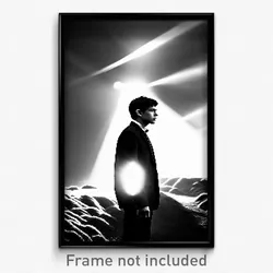 Pixel Art Poster - Black And White Glen (8 Bit Psychedelic Video Game Print)