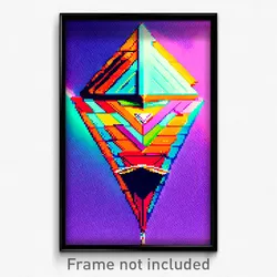 Pixel Art Poster - Triangular Cruise (8 Bit Psychedelic Trippy Video Game Print)