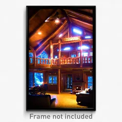 Pixel Art Poster - Gargantuan Cabin (8 Bit Psychedelic Trippy Video Game Print)