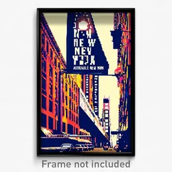 Pixel Art Poster - Adorable New York (8 Bit Psychedelic Trippy Video Game Print)