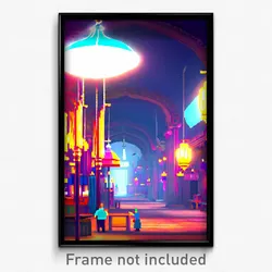 Pixel Art Poster - Droopy Bazaar (8 Bit Psychedelic Trippy Video Game Print)