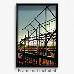 Pixel Art Poster - Complex Wire Frame Orchard (8 Bit Video Game Print)