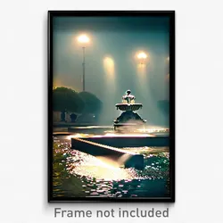 Pixel Art Poster - Muted Fountain (8 Bit Psychedelic Trippy Video Game Print)