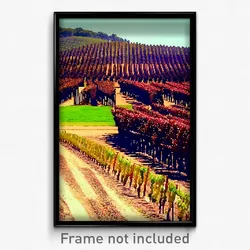 Pixel Art Poster - Brown Vineyard (8 Bit Psychedelic Trippy Video Game Print)