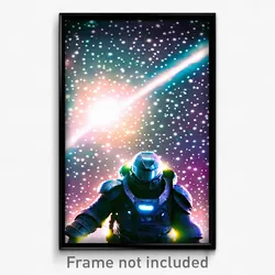 Pixel Art Poster - Steel Galaxy (8 Bit Psychedelic Trippy Video Game Print)