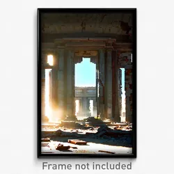 Pixel Art Poster - Accomplished Ruin (8 Bit Psychedelic Trippy Video Game Print)