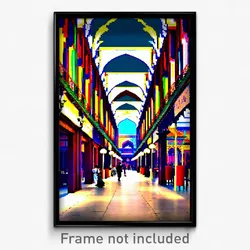 Pixel Art Poster - Wonderful Bazaar (8 Bit Psychedelic Trippy Video Game Print)