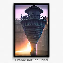 Pixel Art Poster - Warped Turret (8 Bit Psychedelic Trippy Video Game Print)