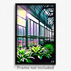 Pixel Art Poster - Superficial Greenhouse (8 Bit Psychedelic Video Game Print)
