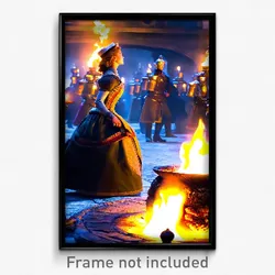 Pixel Art Poster - Bustling Hearth (8 Bit Psychedelic Trippy Video Game Print)