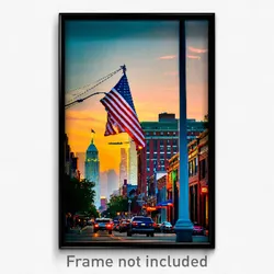 Pixel Art Poster - Sentimental American City (8 Bit Video Game Print)