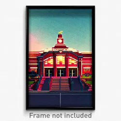Pixel Art Poster - Electric High School (8 Bit Psychedelic Video Game Print)
