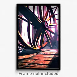 Pixel Art Poster - Cavernous Wheel (8 Bit Psychedelic Trippy Video Game Print)